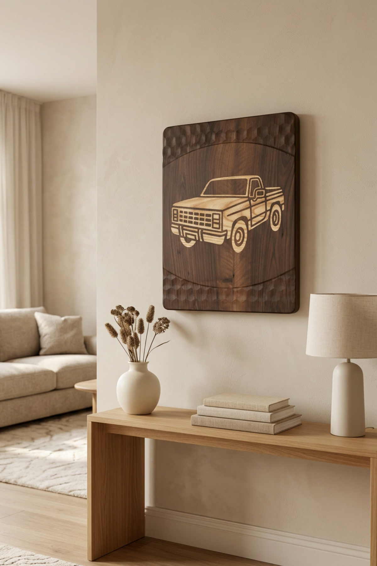Wooden Car Wall Art - Pickup Truck