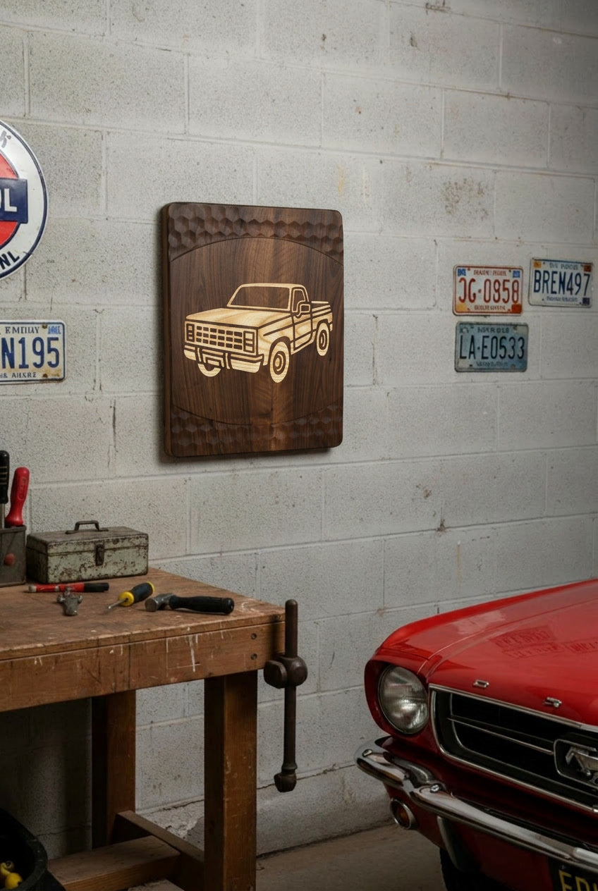 Wooden Car Wall Art - Pickup Truck