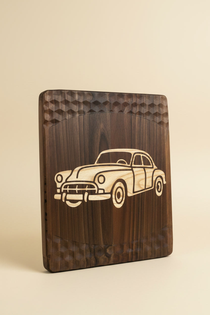 Wooden Car Wall Art - Retro European